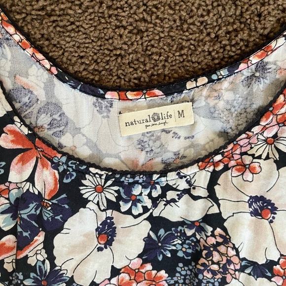 Natural Life Blue Floral Dress Medium M - Picture 2 of 3